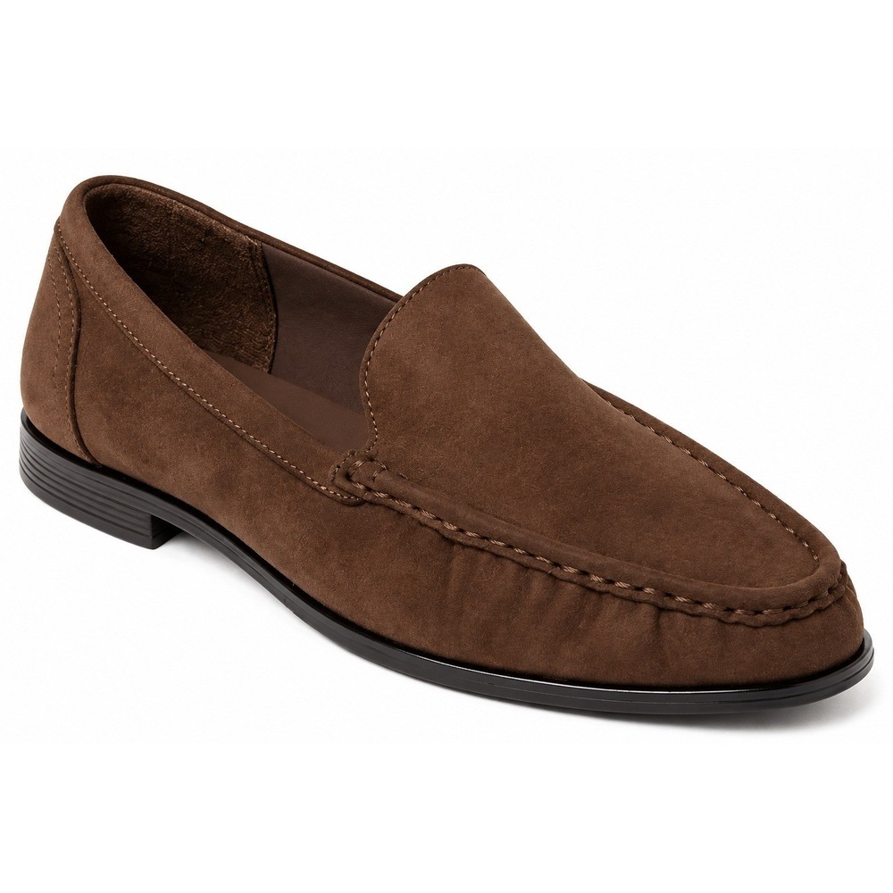 A New Day James Ruched Loafers Brown Faux Suede Memory Foam Womens 7 NEW
